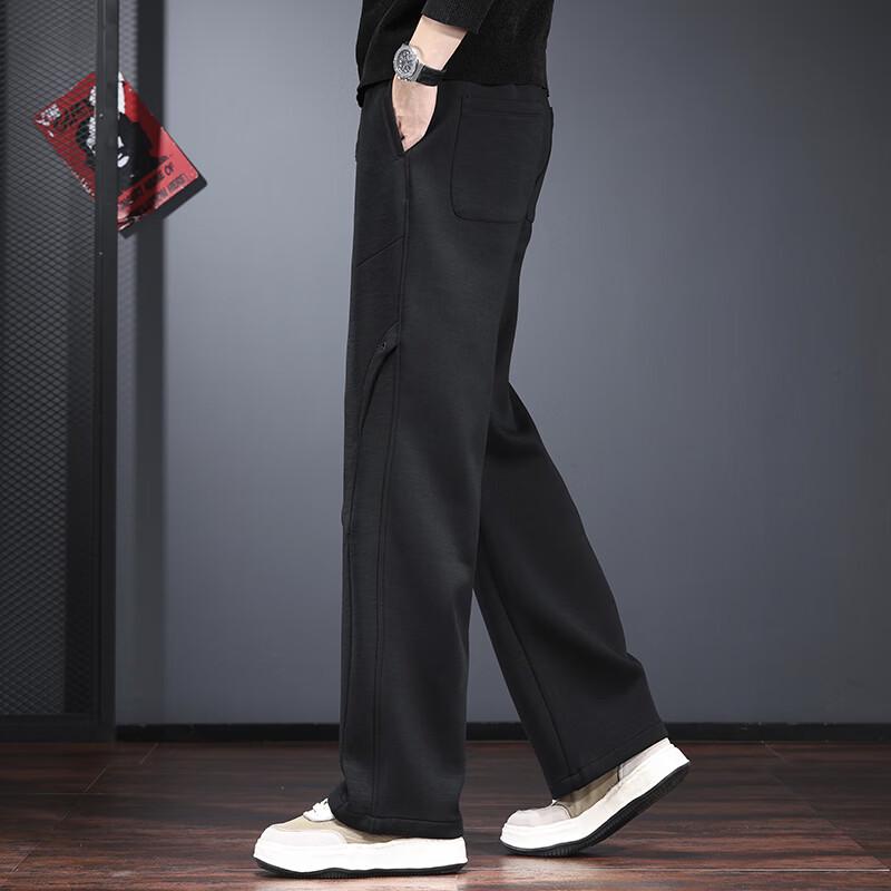 Jie Lei Nuo Men's American Style Loose Fit Straight Leg Joggers