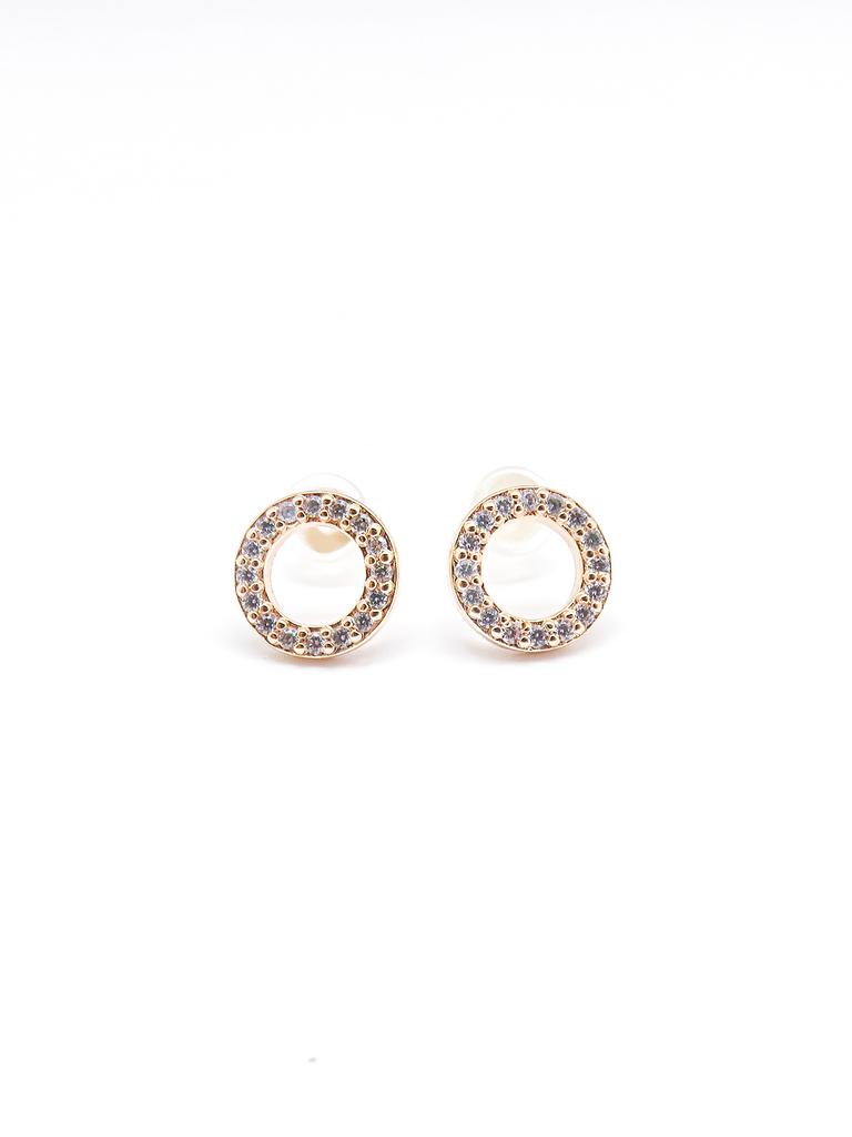 Simple and Fashionable Small Circle Zircon Women's Tassel Temperament Earrings