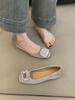 Gentle Fairy Wind Single Shoes Female 2025 New French Temperament Elegant Satin Rhinestone Inner Height-increasing Evening Shoes