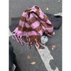 Autumn and winter new blue plaid scarf women's winter warm thickened versatile fringed scarf student shawl