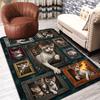 Cats Art Pattern Rug Floor Mat for Living Room or Bedroom Soft and Comfortable Carpet a Gift for Birthday and Holiday.
