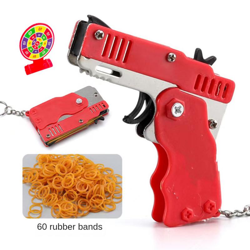 Folding Gun Sturdy And Durable Toy Portable Child Rubber Band Shooter Party Supplies Essential Model Durable Rubber Band Gun
