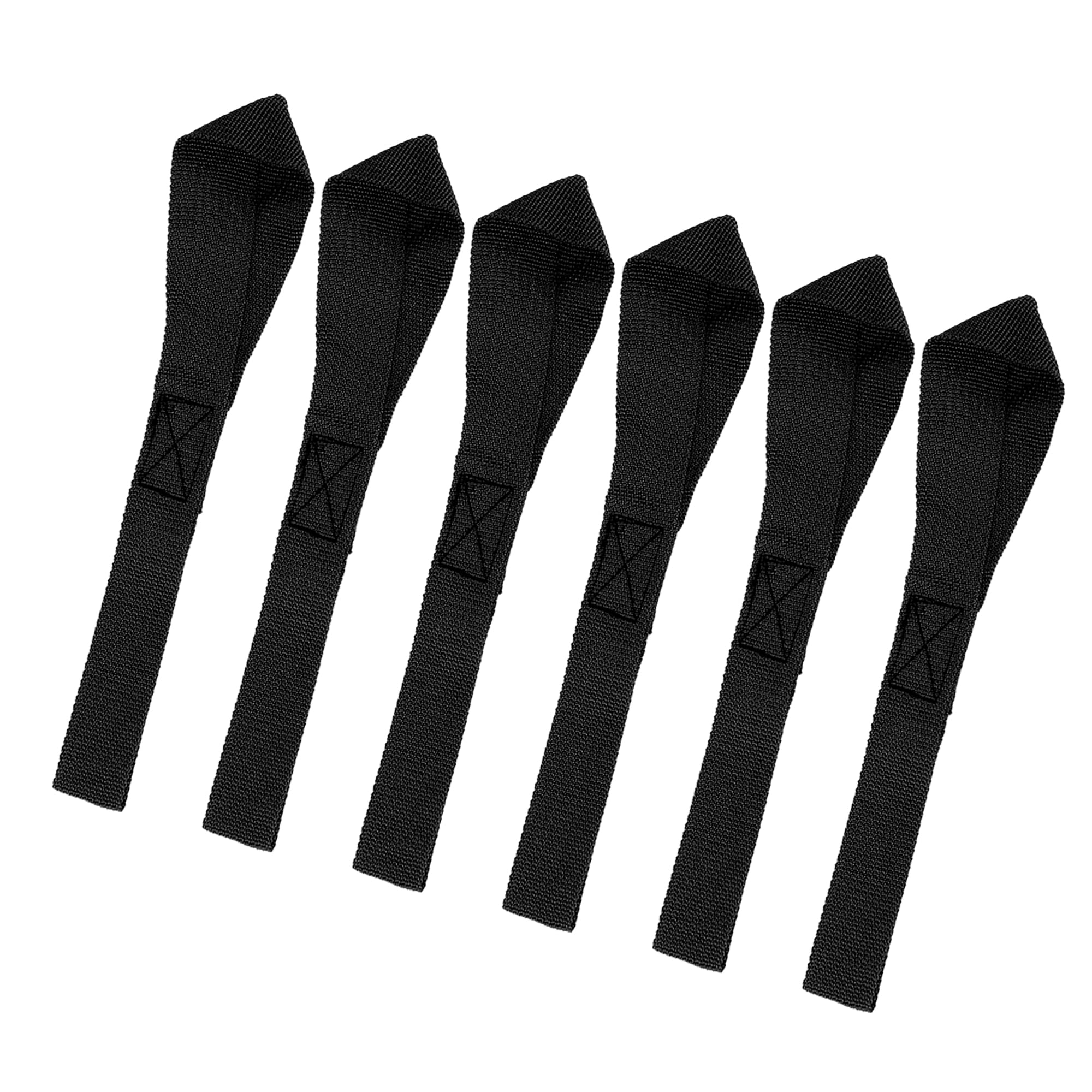 

ACROPIX Motorcycle ATV Cargo Belt Soft Loop Tie Down Trailer Strap 20.5 x 2.5cm Black 6pcs
