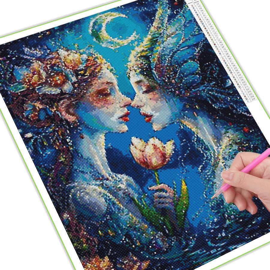 Malowanie diamentowe Nowa kolekcja 2024 Kwiatowa wróżka Diy Pełny kwadratowy okrągły wiertło Rhinestone Haft Sztuka Dziewczyna z kreskówek Mozaika Krzyżyk Zestawy do haftu