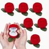 Simulation Flower Rose Ring Box with Leaves Flower Wedding Ring Box  Surprise Proposal