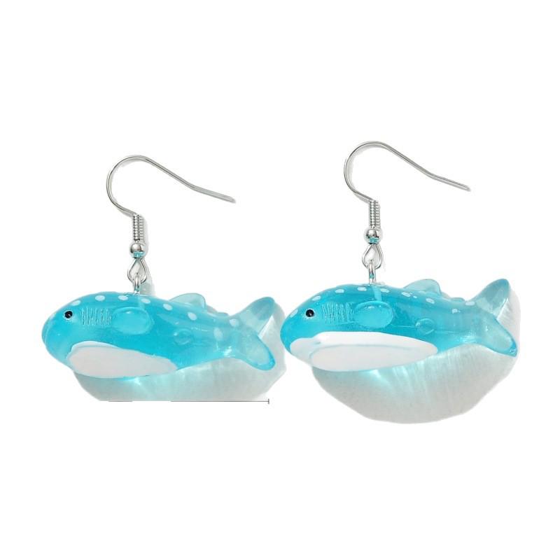 Summer Beach Blue Ocean Dolphin Earrings for Women