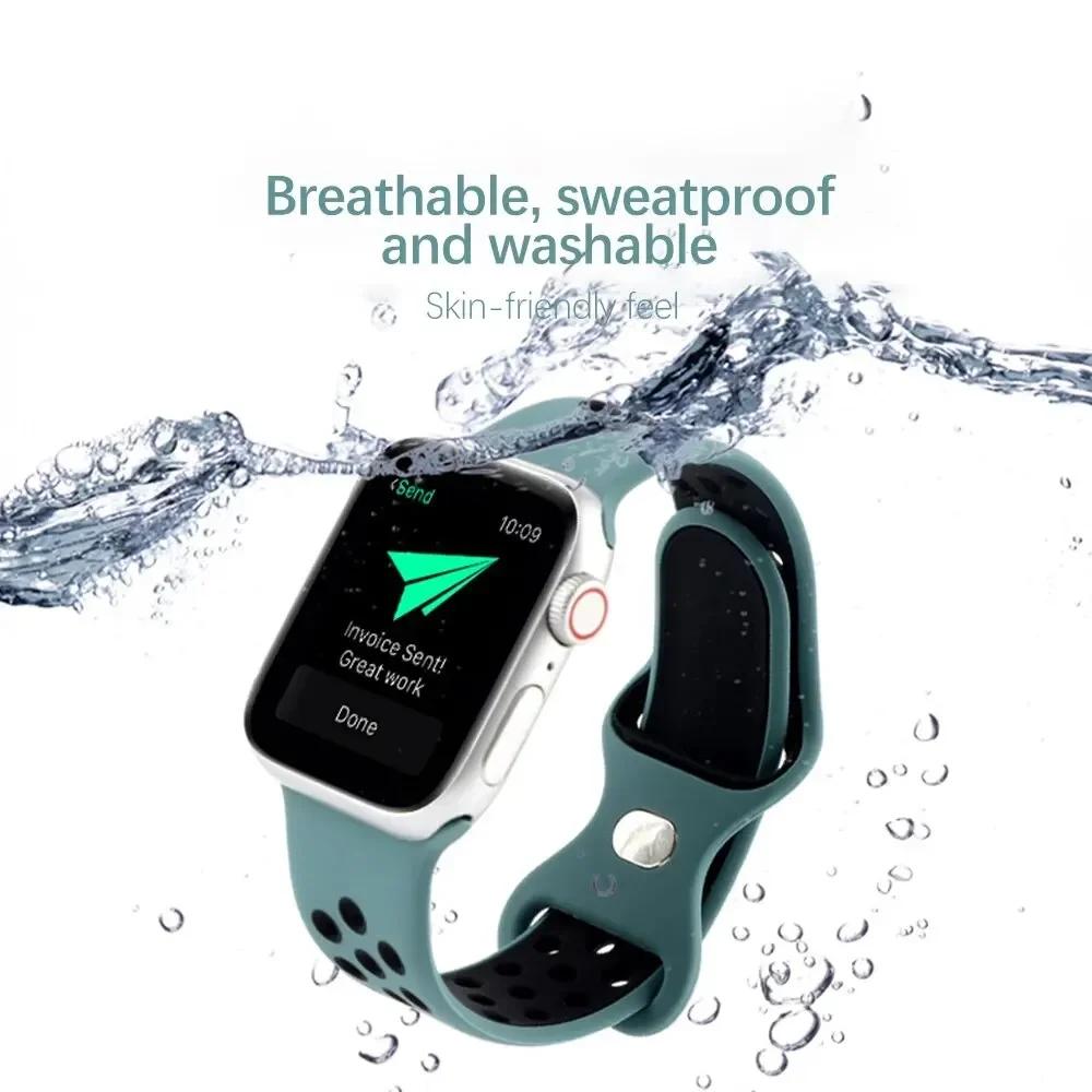 Silicone Strap for Apple Watch Band Ultra2 49mm Series 9 8 7 41mm 45 Mm 38mm 42mm Sport Bracelet iWatch 7 6 SE 5 4 3 44mm 40mm