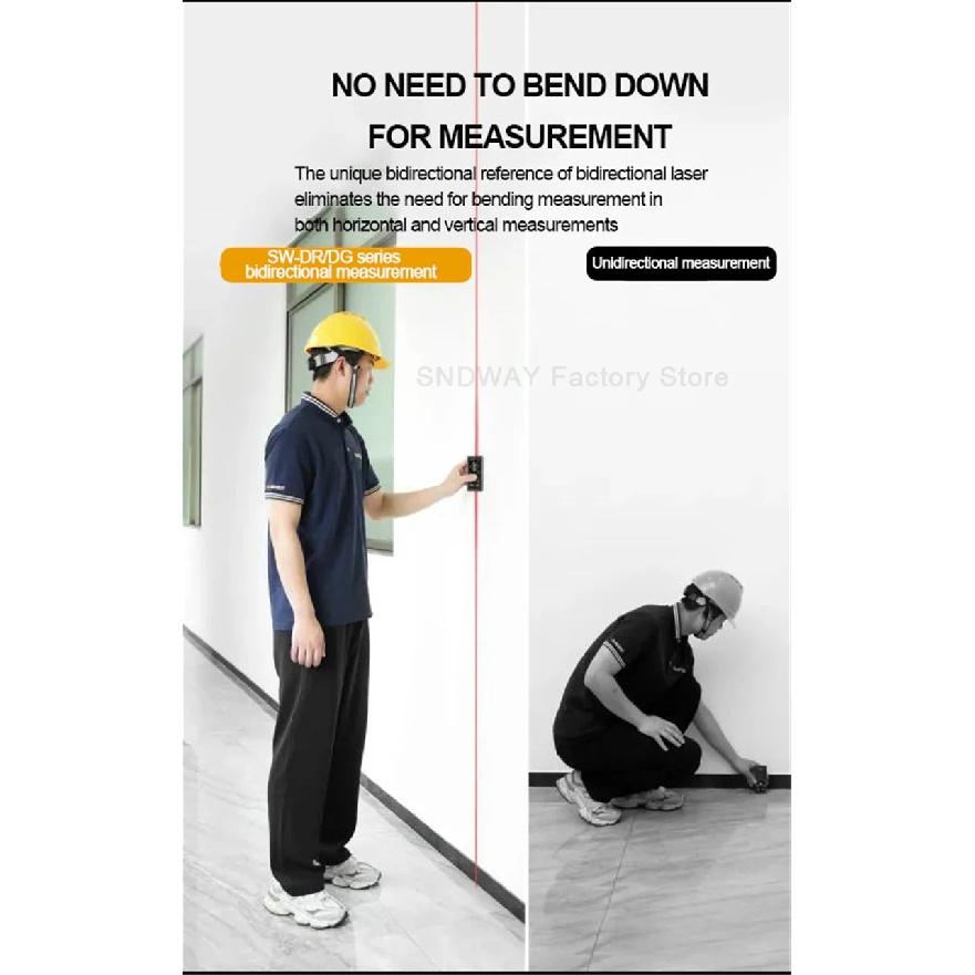 SNDWAY SW DR60 DR100 DG60 DG100 Laser Distance Meter Bidirectional Laser Tape Measure Two Way Electronic Level Range Finder