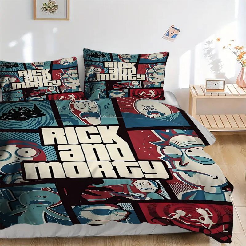 

3pcs Rick_and_Morty Duvet Cover Set, 1 Duvet Cover + 2 Pillowcases (No Insert), High-Definition Print for All Seasons,Durable yy251103022 135x200cm