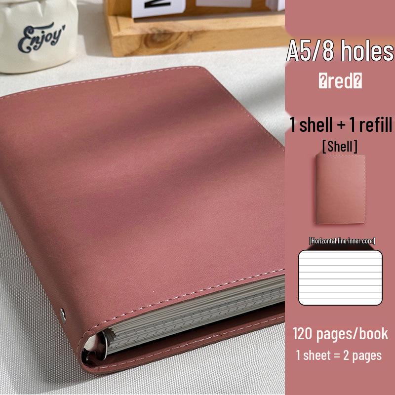 B5/A5 Loose-Leaf Leather Notebook with Removable Buckle - Perfect for Postgraduate Students