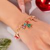 Pulseira de Pingente de Rena do Papai Noel Festiva para Árvore de Natal Corrente de Pulso de Liga Joia Pulseira Presente de Feriado para Mulheres Acessório de Festa
