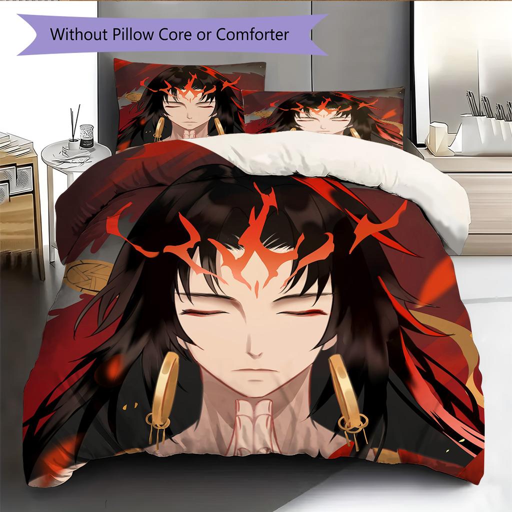 Asura Pattern Bedding Quilt Set Home Decoration Gift (1 * duvet cover + 2 * pillowcase without core)