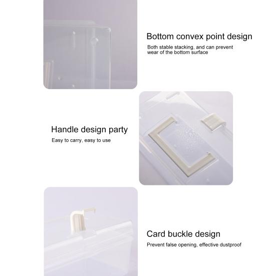 Storage Box Large Capacity Transparent Plastic All-purpose Face Cover Clear Organizer Box for Home