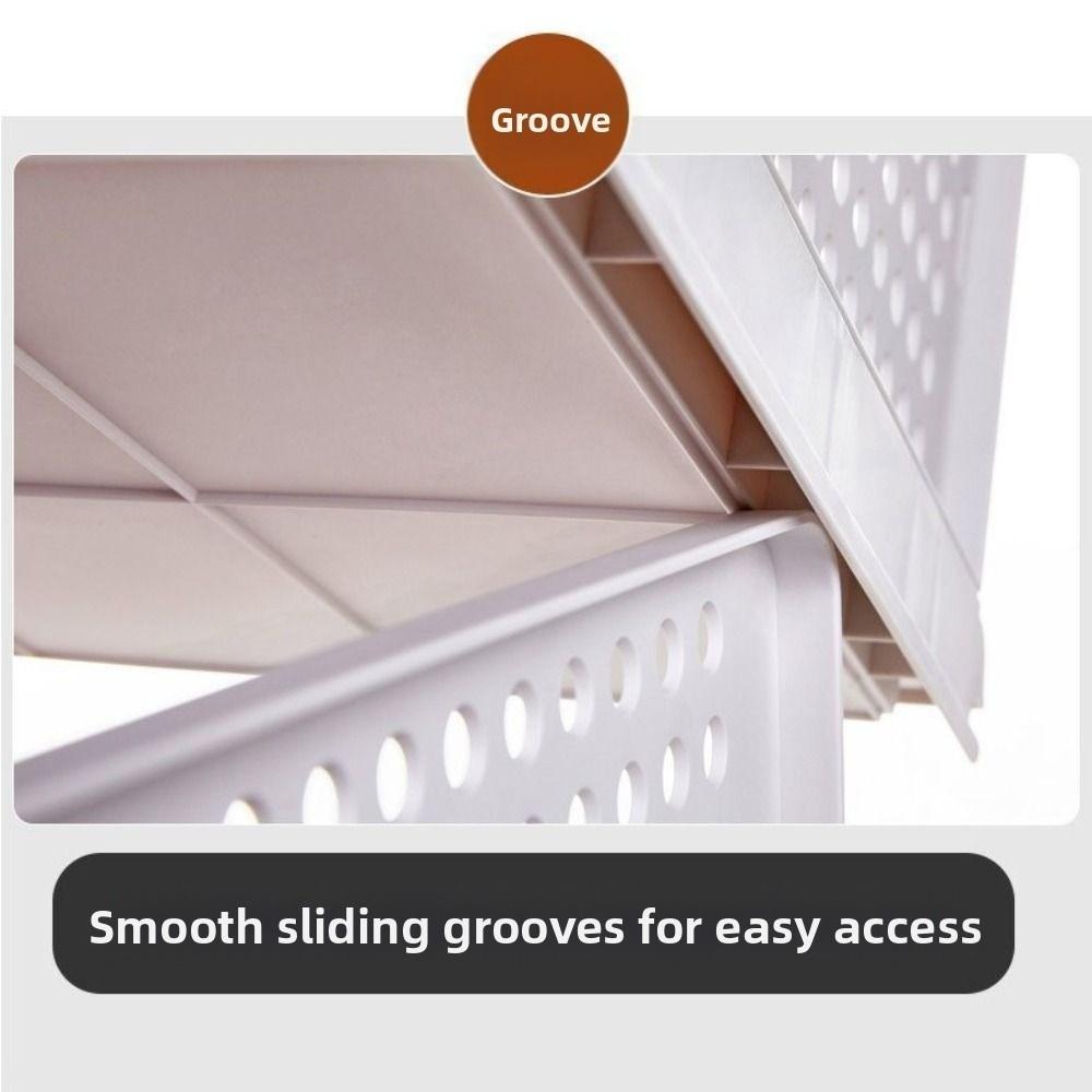 Plastic Drawer Organizer Stackable Multi-Function Clothes Sorting Rack Large Capacity Foldable Storage Baskets Office