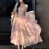 Dress Sets Women Elegant Summer Casual Slim Strap Cardigan Fashion Chic Vintage Even Party