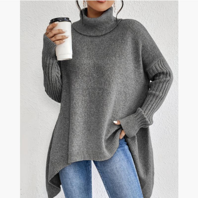 Neuer Damen-Casual-Pullover mit langen Ärmeln und hohem Kragen für Herbst und Winter