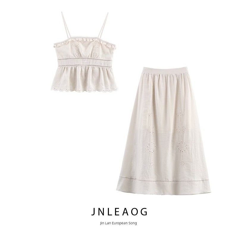 Jnleaog Spring New Arrival Women's Clothing Fashion Style French Fashion Design Cut Out Embroider Midi Dress 8741081