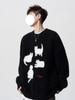 Trendy Cartoon Cat Knit Sweater: Men's Autumn/Winter Round Neck Couple's Loose Casual Style