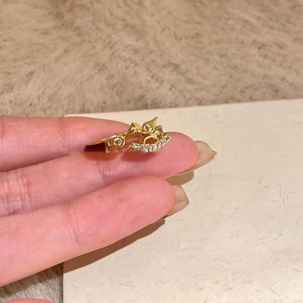 Adjustable Zodiac Horse Ring Cartoon Opening Ring Creative New Year Rings Gift