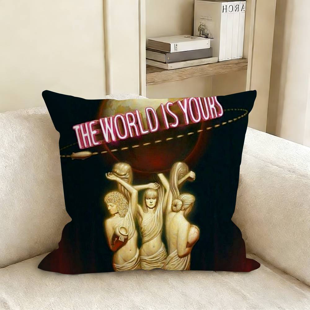 The World Is Yours SScarfaces Pillow Case Living Room Sofa Cushion Cover Suitable For Home Bedroom Room Decoration