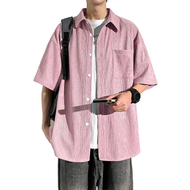 

[FUZHIHUA] men s shirt summer clothes short sleeve breathable shirt big size business casual Relaxing Fashionable cool Cool feeling light soft cool