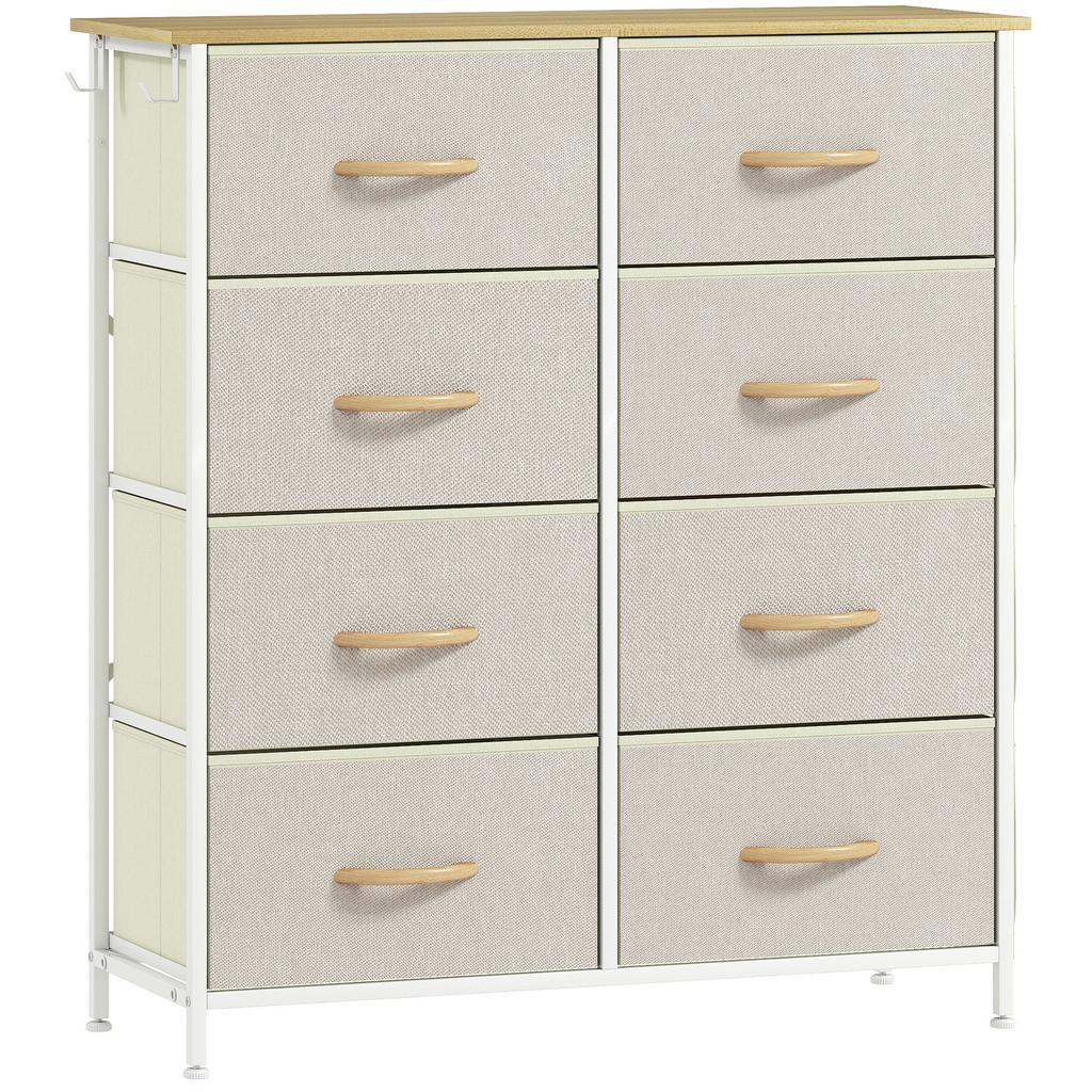 Chest of Eight Fabric Drawers - Beige