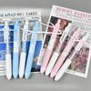 4pcs/set Sweet Ballet Strap Gel Pen 0.5mm Fast Drying Exam Pen for School Kawaii Writing Supplies for Girls INS Korean Study Pen