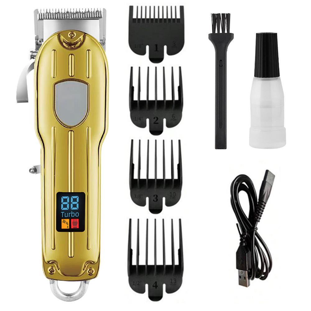 High-Power Men's Full Metal Electric Hair Clipper & Trimmer - Ideal for Home & Barber Use, Also for Pet Grooming