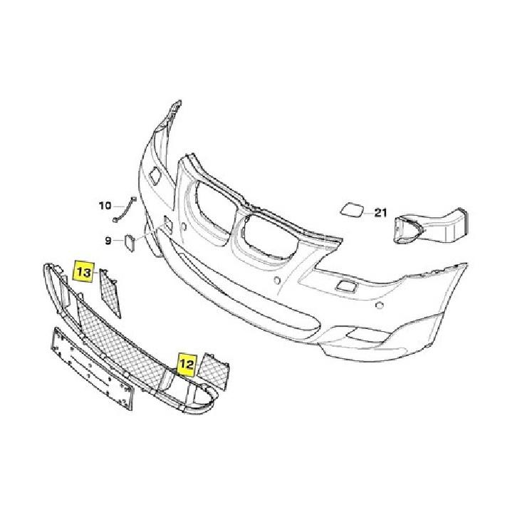 Front Bumper Lower Grille Mesh Covers For 2004-2010 BMW E60 E61 5 Series M-Sport