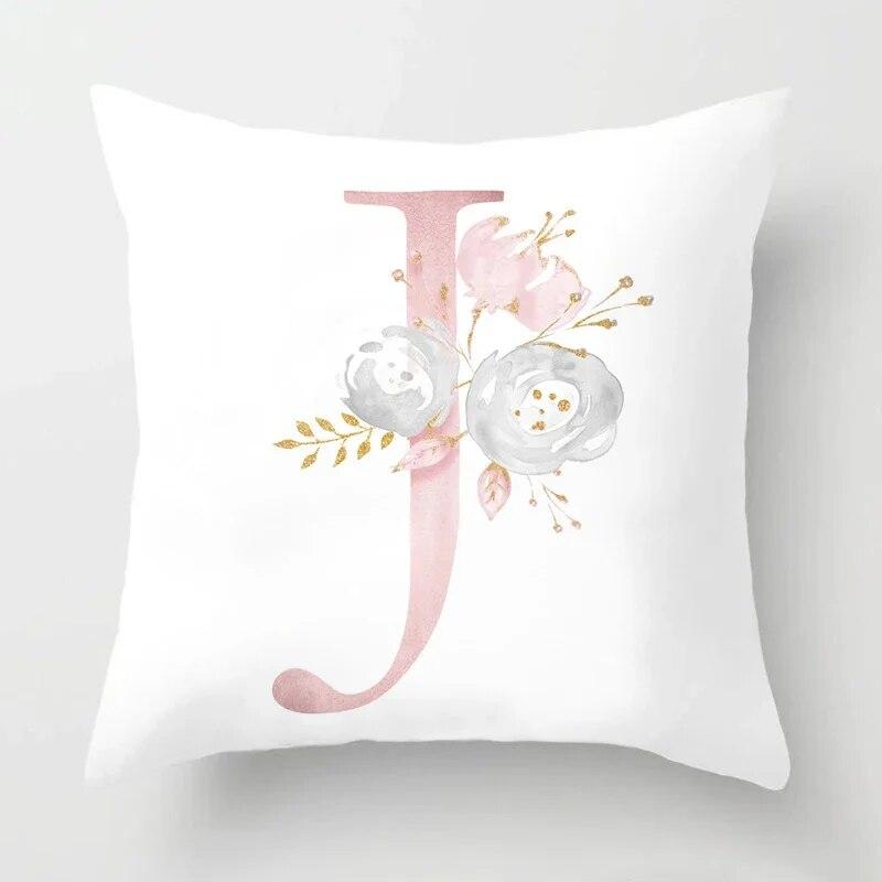 45x45cm Pink Rose 26 Letters Pillowcase Wedding Party Decoration Sofa Car Creative Ornament Couple Home Cushion Cover