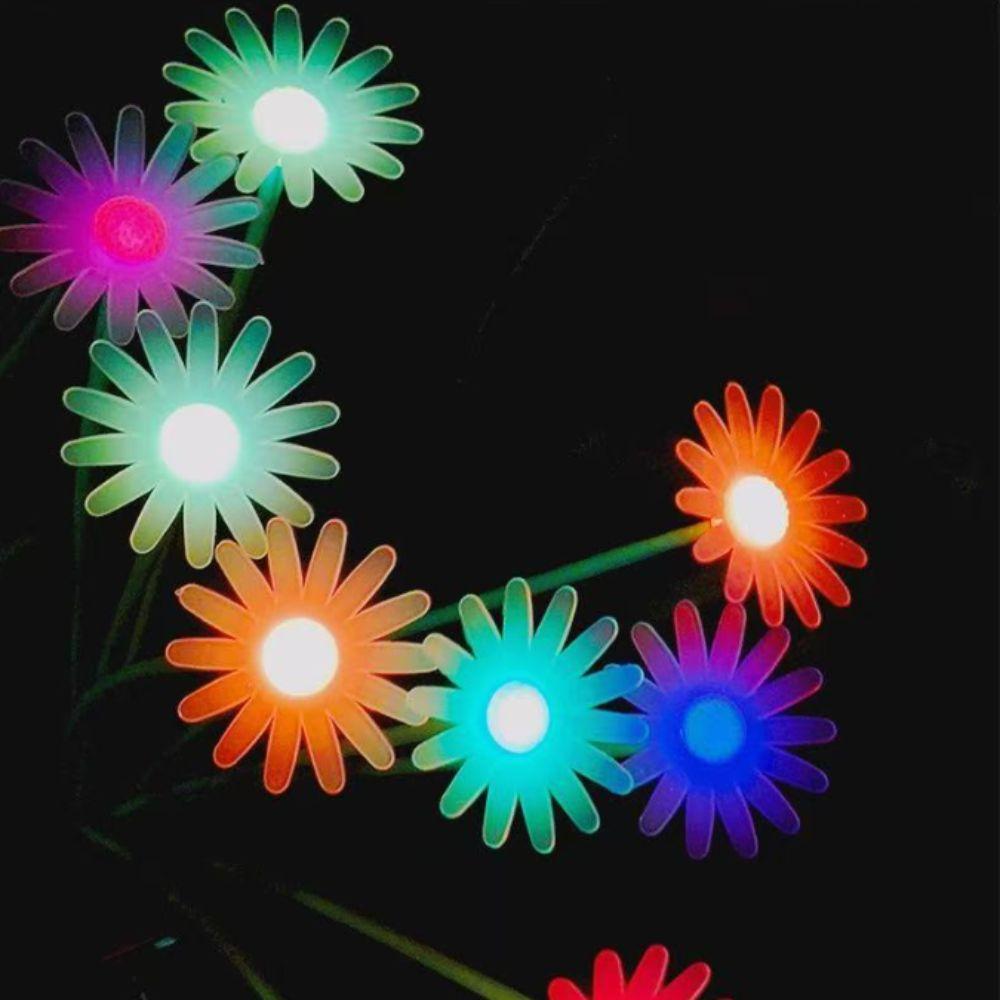 LED Solar Lamp Solar Daisy Lights Simulation Flower Ground Plug Solar Landscape Lights 6/8/10 LED Solar Powered