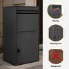 Black Metal Anti Theft Parcel Holder Large Capacity Lockable Design Waterproof Weatherproof Storage for Home Outdoor Delivery
