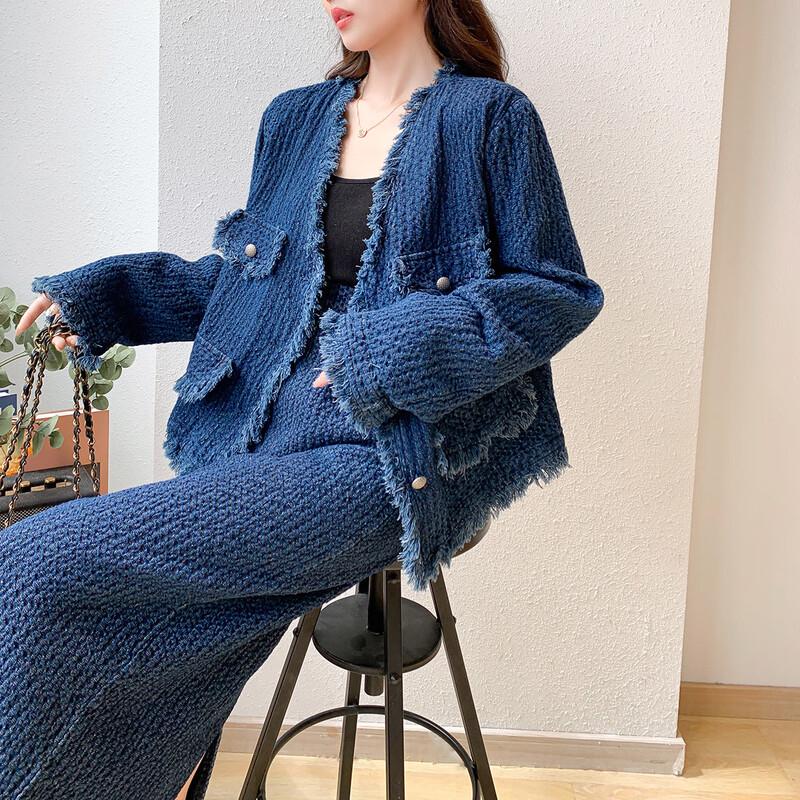 MOCANA Women's Tweed Jacket & Mid-length Skirt Set