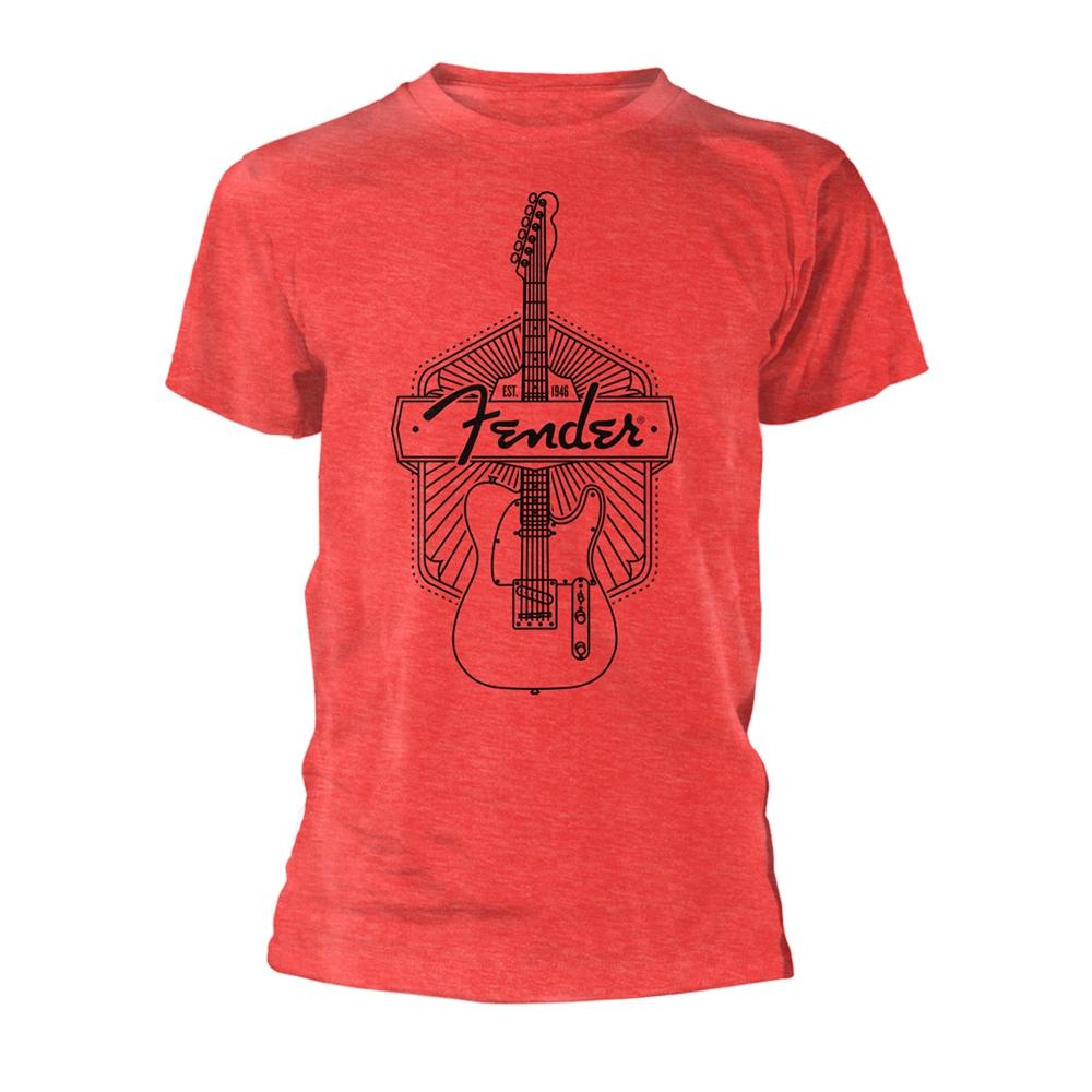 Fender Unisex Adult Est. 1946 T-Shirt S rosso