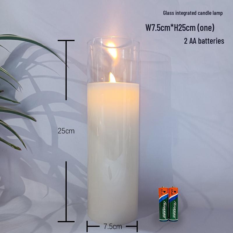 Remote-Controlled LED Glass Candle Lamp with Flickering Flame - Ideal for Romantic Home Decor and Weddings