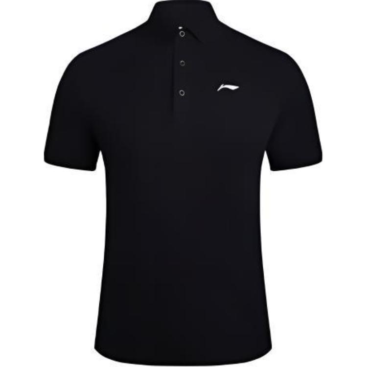 

Li-Ning Breathable Solid Color Polo Shirt Men tops Black APLT261-1 S