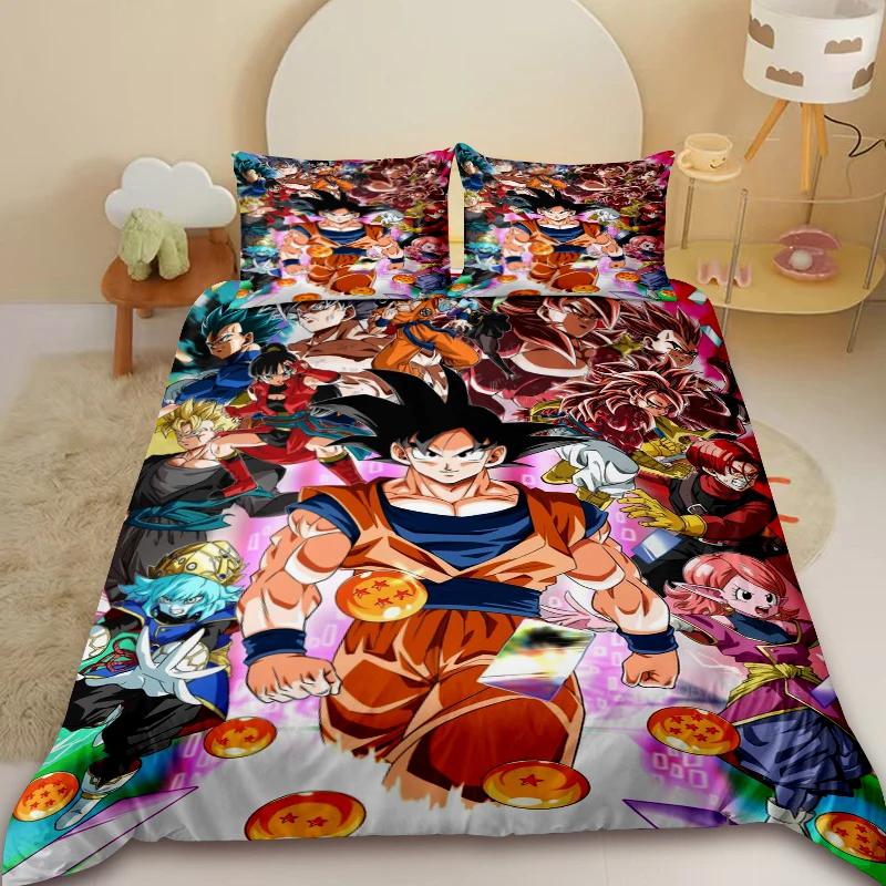 Anime Soft Duvet Cover D-Dragon-Bal Beding Set Warm Comforter Cover Super Saiyan Comfortable Quilt Covers featuring Pilowcase For Bedrom Decor