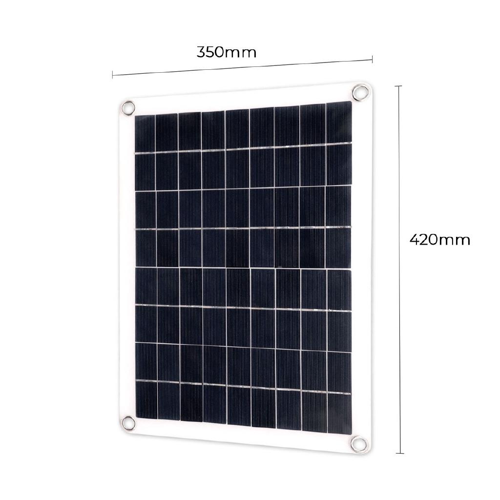 30W Dual USB 18V Solar Panel with 3W LED Lamp + 10A USB Solar Regulator Charger Controller for Car Outdoor Camping Light