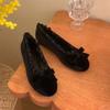 Hot Sales Flat Shoes For Woman Velvet Folds Ballet  Retro Round Toe Casual Women Daily Comfort Walking Shoes Women