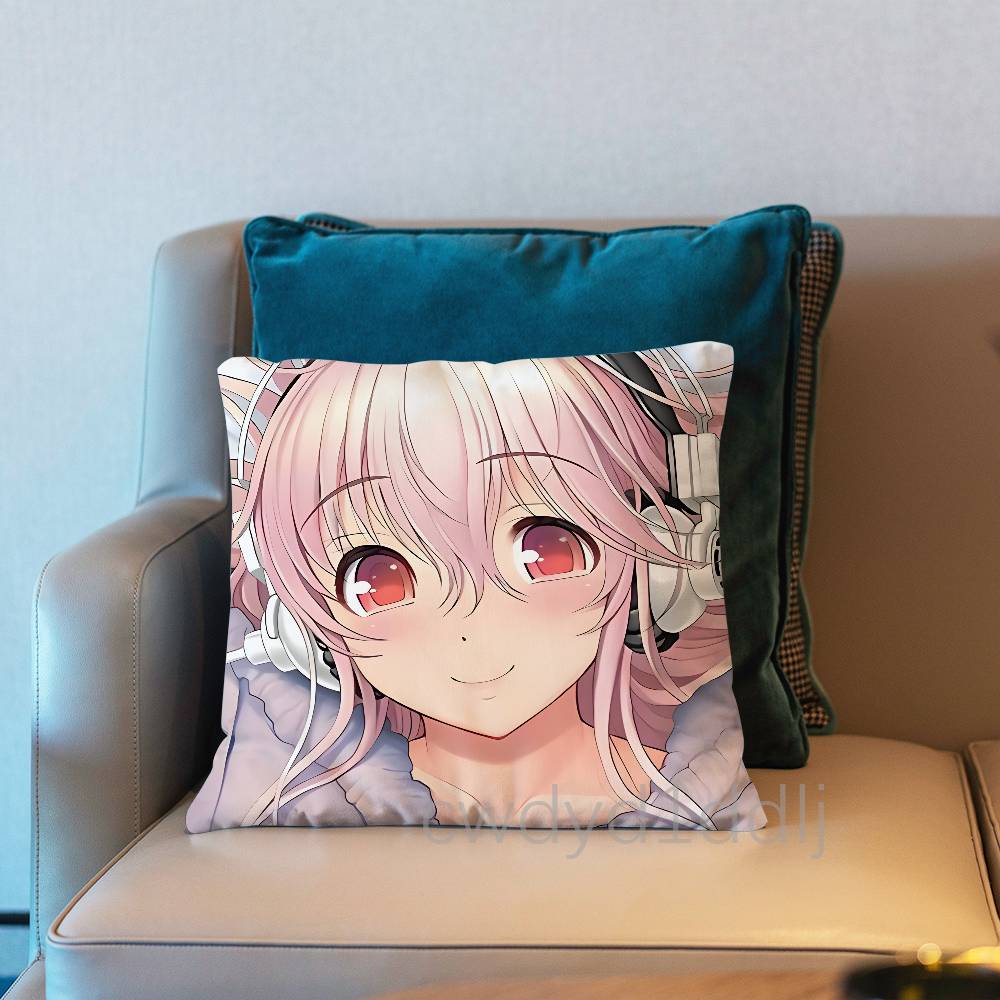 SSuper Sonico Anime Kissenbezug Kurzer Plüsch Sofa Dekorative Geschenk Home Doppelseitiger Druck Kissen
