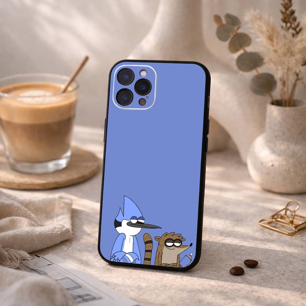 R-RegularES Cute Show Phone Case For iPhone17,16,15,14,13,12Plus,Pro Max,XS,5G Soft Silicone Black Cover