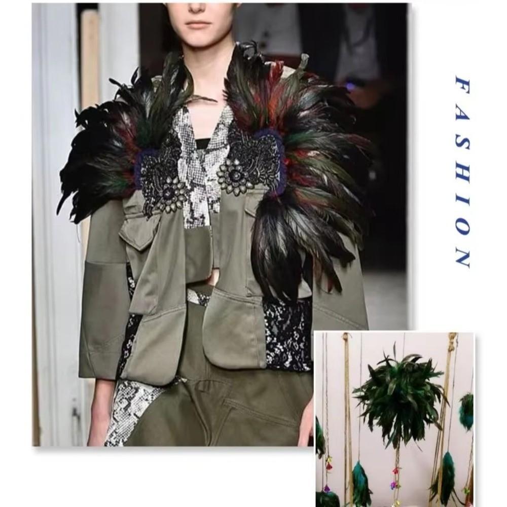 Colorful Rooster Feather Soft Fluffy Plumes Handmade Cock Feather  For Costume Decoration