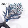 Safe Hairpin for Active Use Hair Bun Pin, Blue Feather Decor Maker Hairpin, Metal Fitness Accessories Construction Accessory Work Gym Dance
