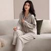 Women's Pure Cotton Long Sleeve Pajama Set - Loose Fit, Plus Size, for Autumn/Spring