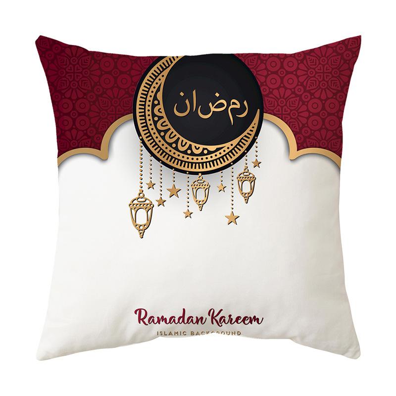 2025 Ramadan Decoration Eid Mubarak Pillowcase Decor for Home Sofa Cushion Cover Islamic Muslim Mosque Pillow Cover Gifts