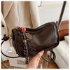 Dumpling bag women's 2024 new casual versatile cowhide women's bag mini shoulder messenger bag mobile phone bag