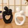 Sculpture de couple minimaliste en résine, statue d'amoureux enlacés, statue de bureau abstraite de couple pour la décoration de la maison, cadeau d'anniversaire de Saint-Valentin