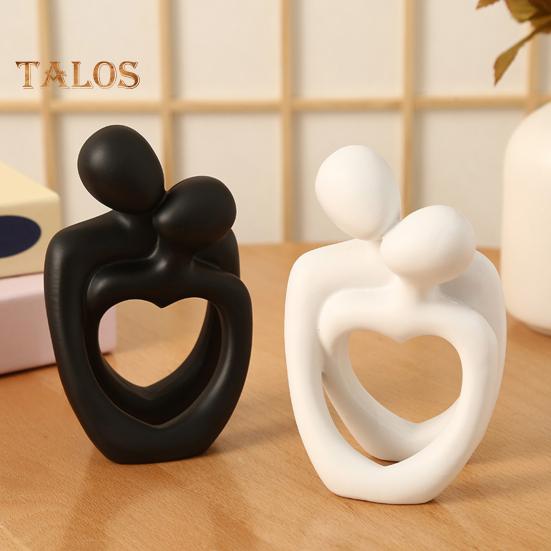 Sculpture de couple minimaliste en résine, statue d'amoureux enlacés, statue de bureau abstraite de couple pour la décoration de la maison, cadeau d'anniversaire de Saint-Valentin