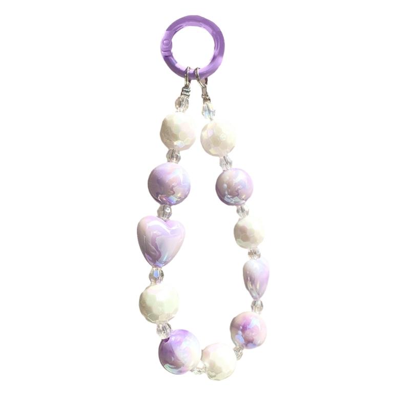 

Handmade Beaded Phone Chain Elegant Crystal Wristlet, Fashionable Wrist Lanyard Accessories Suitable for Smartphone Bags