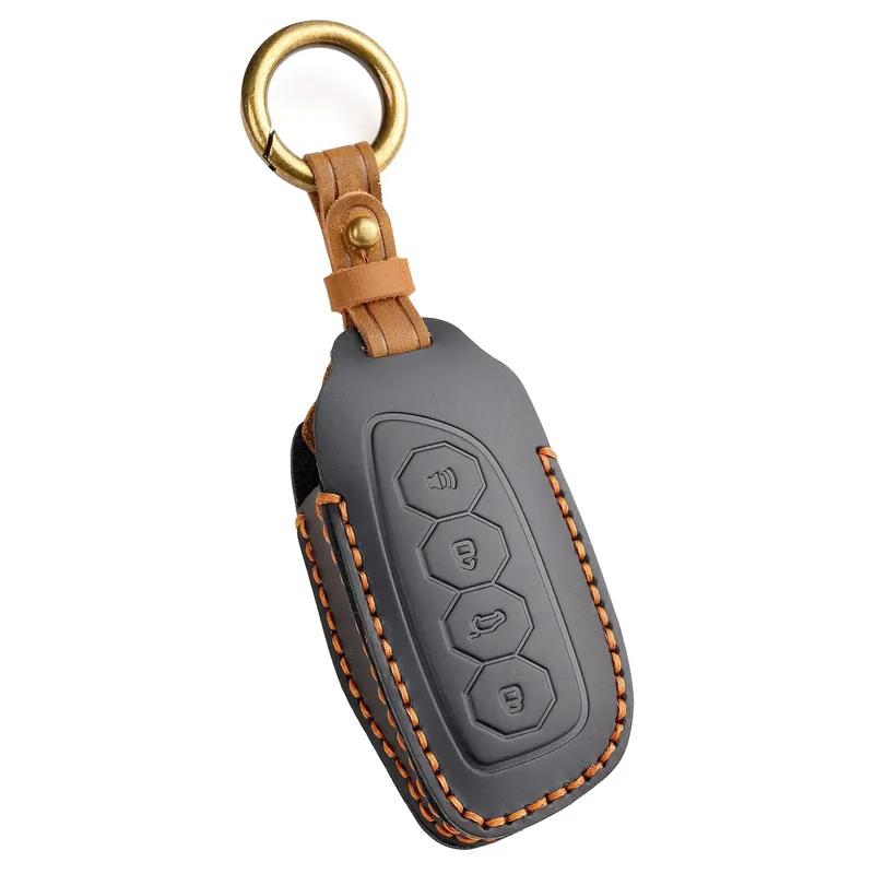 Leather Car Key Case Cover Holder Keychain Shell for Great Wall Haval Dargo XDOG Lord Dragon Max Haval XY Grade Key Protector